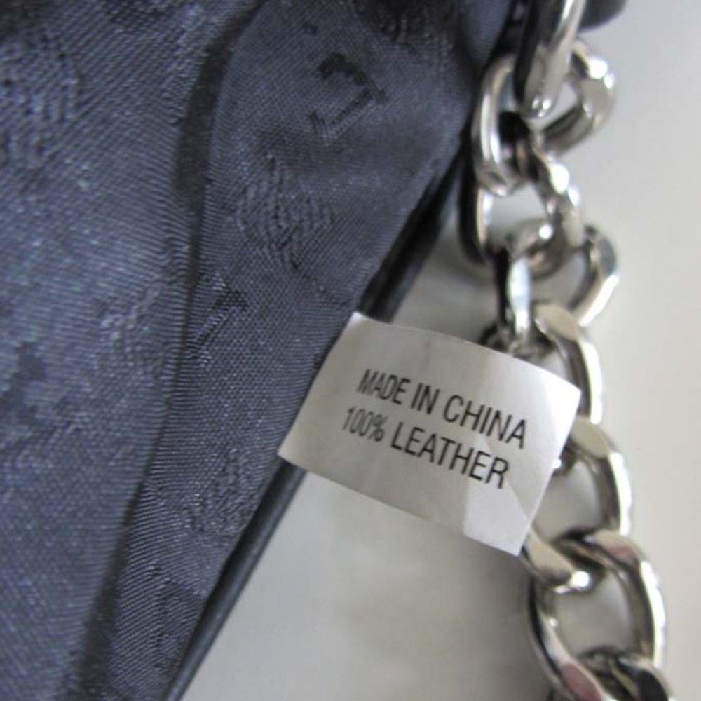L.A.M.B. Gwen Stefani chain strap black leather crossbody purse - Picture 8 of 9